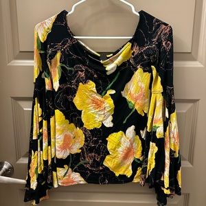 We The Free Off The Shoulder Bell Sleeve Floral Top